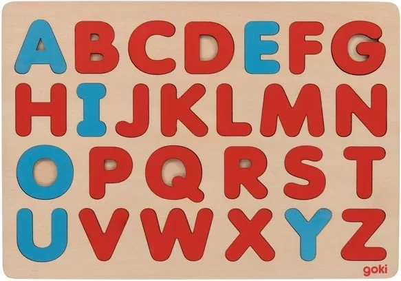 Goki houten alfabetpuzzel geïnspireerd door Montessori