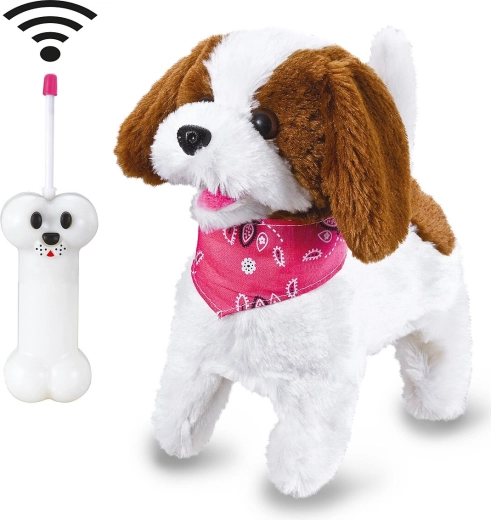 Jamara op afstand bestuurbare pluchen hond Lucky wit/bruin 27 MHz - 1 stuk