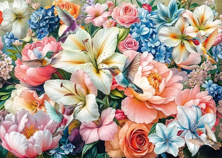 Puzzel Bloemen in pastelkleuren 1000 stukjes SCHMIDT
