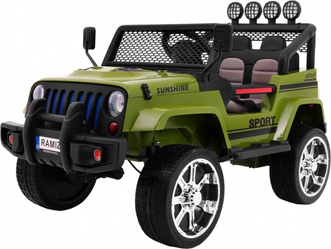 kinder elektrische auto raptor drifter 4x4 groen met afstandsbediening en mp3