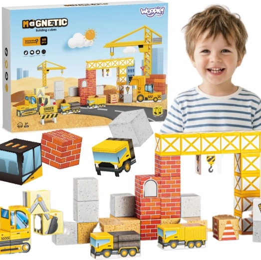 Woopie magnetische bouwblokken Bouwplaats 49 stuks