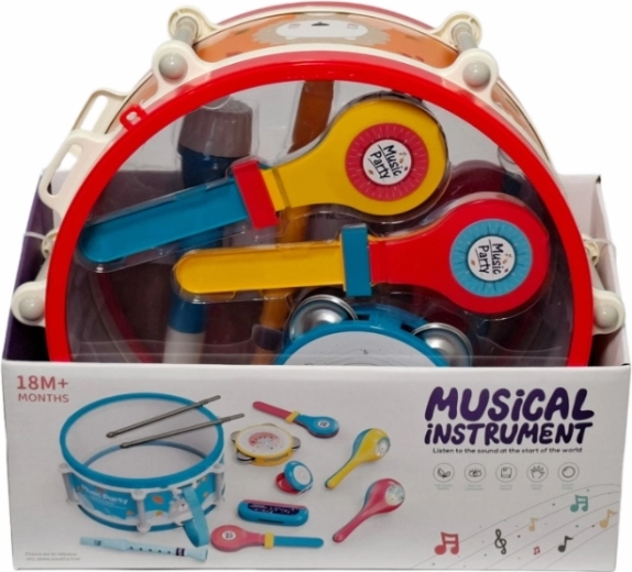 Kinder-set muziekinstrumenten met grote trom