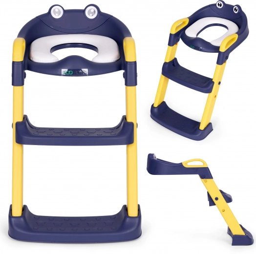 Kindertoiletbril met trapje blauw ECOTOYS