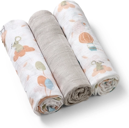 BabyOno bamboe luiers 70 × 70 cm, 3 stuks – grijze mix