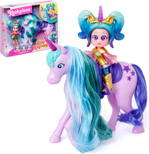 Pop KookyLoos Star Unicorn – Aurora met een eenhoorn en accessoires