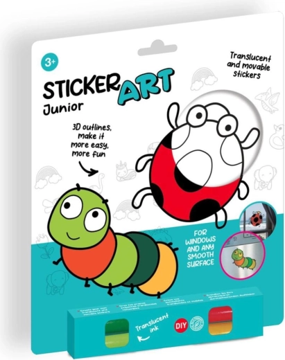 Raamstickers en kleurplaten met verf op kaart 19 × 23 cm (12 stuks)