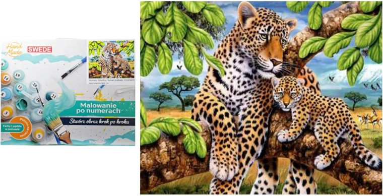 Schilderen op nummer – cheeta’s in de boom