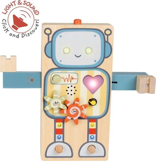 Interactieve houten sensorische robot GiggleBot Micki