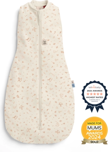 ergoPouch inbaker en slaapzak 2-in-1 Cocoon Lullaby, 0–3 maanden, 0,2 TOG