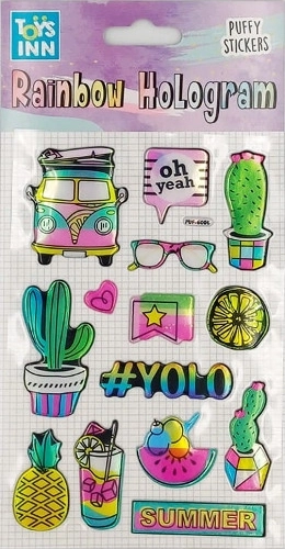 Holografische stickers Rainbow Summer
