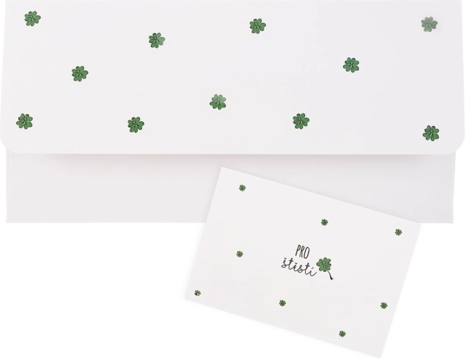 Papieren cadeau-envelop ‘Voor geluk’ 22 × 11 cm