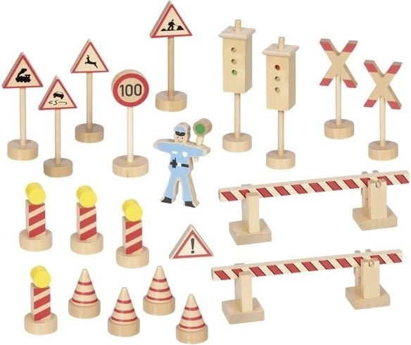 Goki set verkeers- en spoorwegtekens