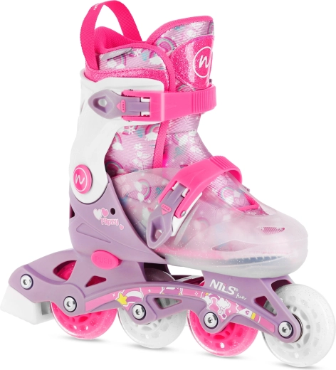 Verstelbare kinder-inlineskates NILS Fun Flipzy roze – S (31-34)