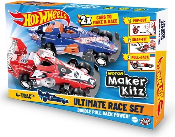 Set HW Bladez Maker Kitz Make Race met 2 autootjes - 1 stuk