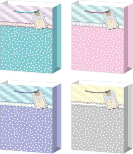 Cadeautas M pastel met bubbels