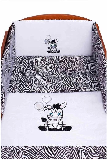 3-delige beddengoedset voor ledikant New Baby Zebra, zwart-wit 100 × 135 cm