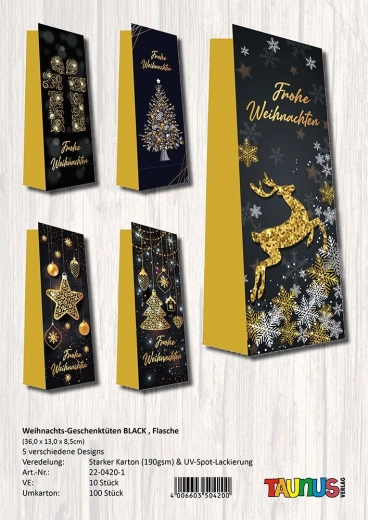 Kerstcadeautas voor fles met lak - 1 stuk