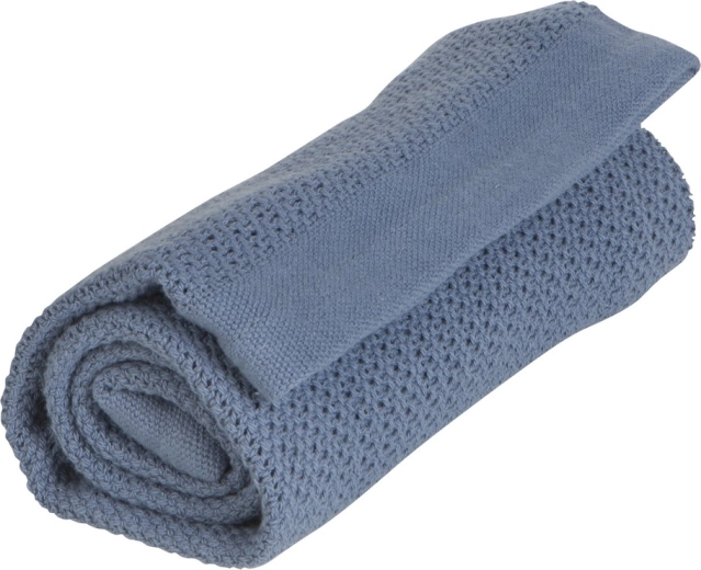 Vinter & Bloom deken Soft grid organic denim blue