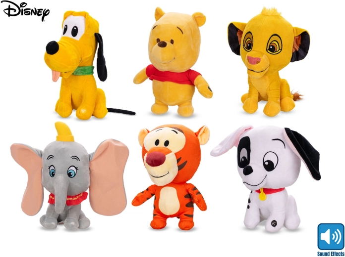 Disney-pluchen figuur met geluid, 30 cm - 1 stuk