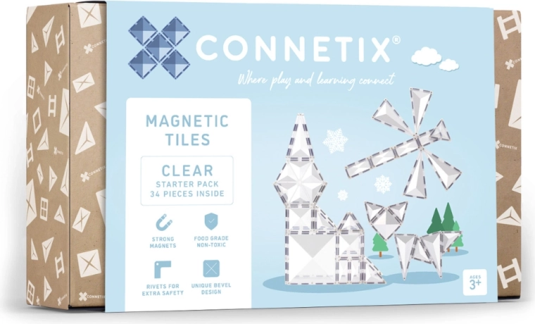 Transparante startersset magnetische bouwonderdelen 34 stuks