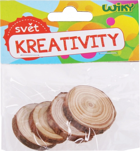 Houten schijfjes 3–4 cm, set van 4 stuks