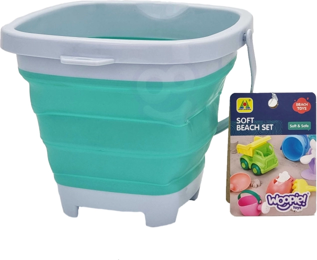 Opvouwbare siliconen emmer WOOPIE, blauw, 5 l