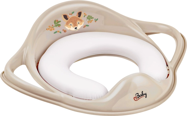 Maltex toiletverkleiner met handgrepen, zacht The Nature Buddies vos, beige