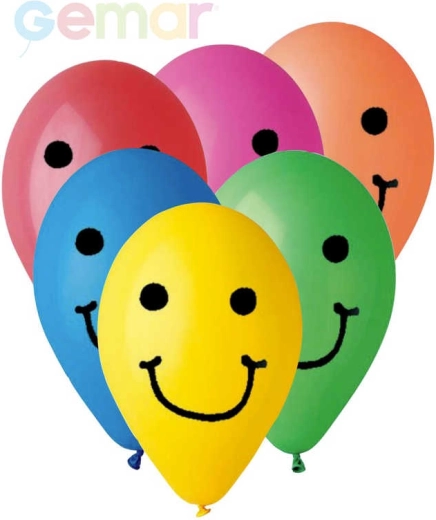 Gemar opblaasbare pastel ballon met opdruk Smile 26 cm - 1 stuk