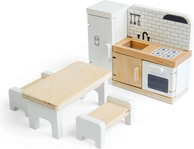 Bigjigs Toys houten keukenset voor poppenhuis