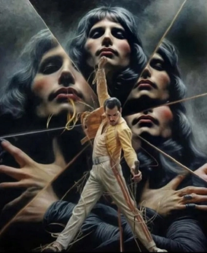 Schilderen op nummer Freddie Mercury 40 × 50 cm