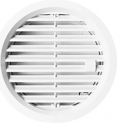 Afsluitbaar ventilatierooster 125 mm, wit kunststof