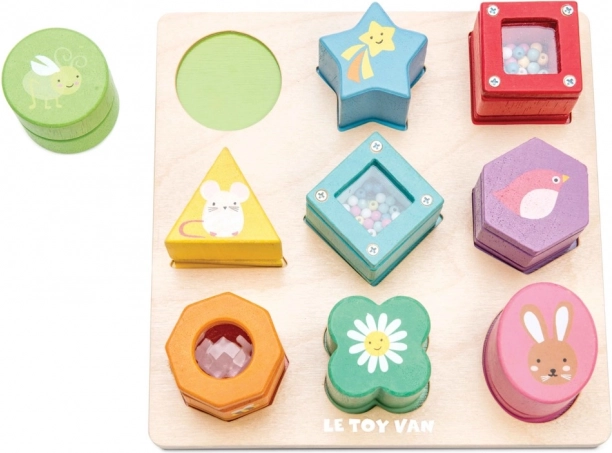 Houten sensorische vormenpuzzel PETILOU van LE TOY VAN
