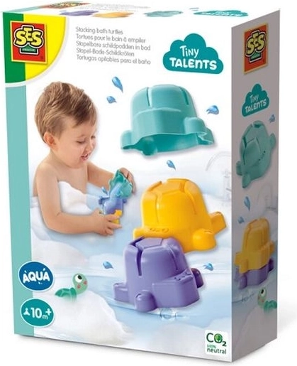 SES Creative Tiny Talents badspeelgoed – stapelbare schildpadden