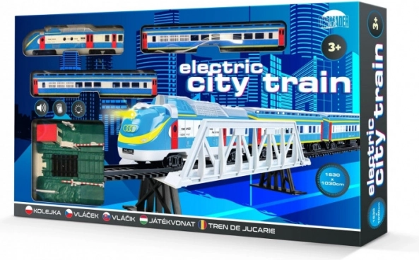 Express Trein met Spoorwegovergang