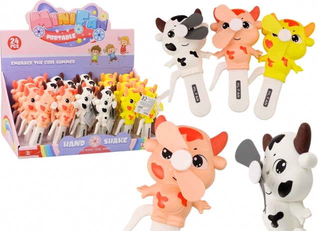 Handwindmolen Koe Mini windmolen voor kinderen 3 kleuren