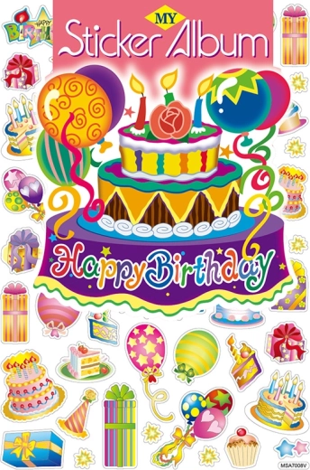 Stickeralbum 50 stuks – verjaardagsfeest