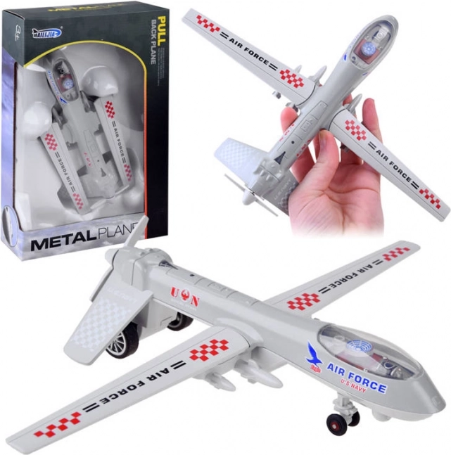 Metalen drone met oorlogseffecten