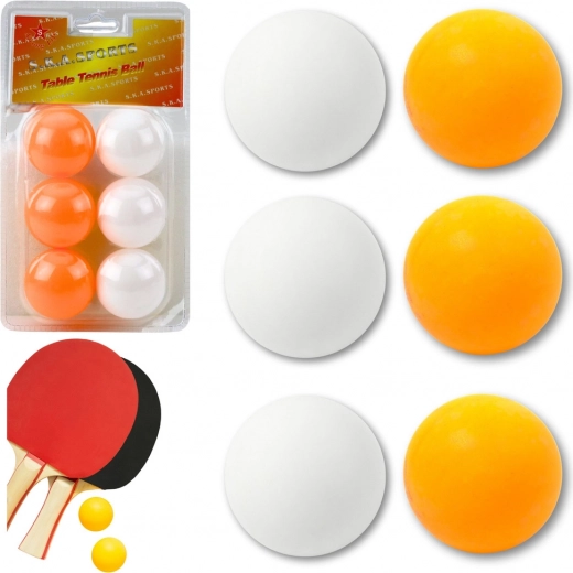 Tafeltennisballen wit en oranje 6 stuks