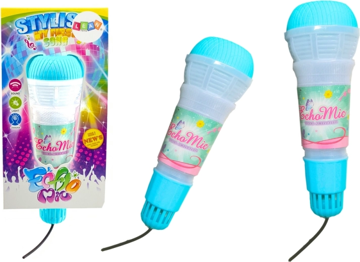 Kindermicrofoon met echo-effect en lichtjes (roze of blauw)