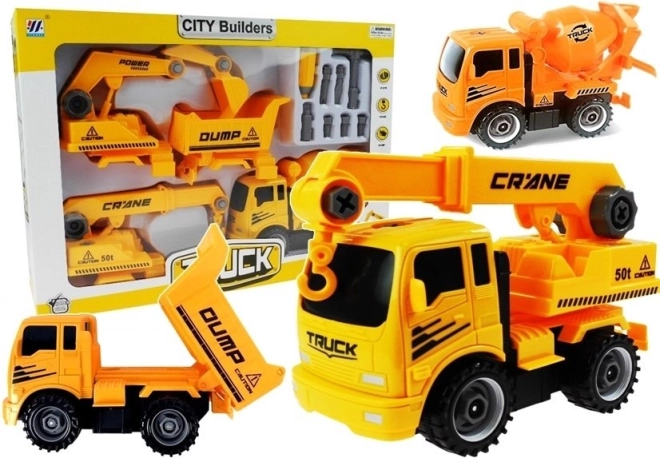 Set demonteerbare bouwvoertuigen