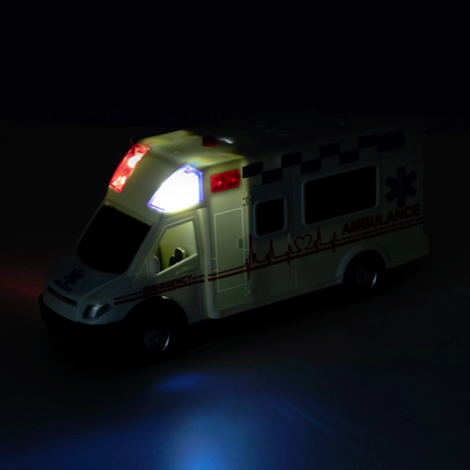 Ambulance met geluid en licht, 18 cm