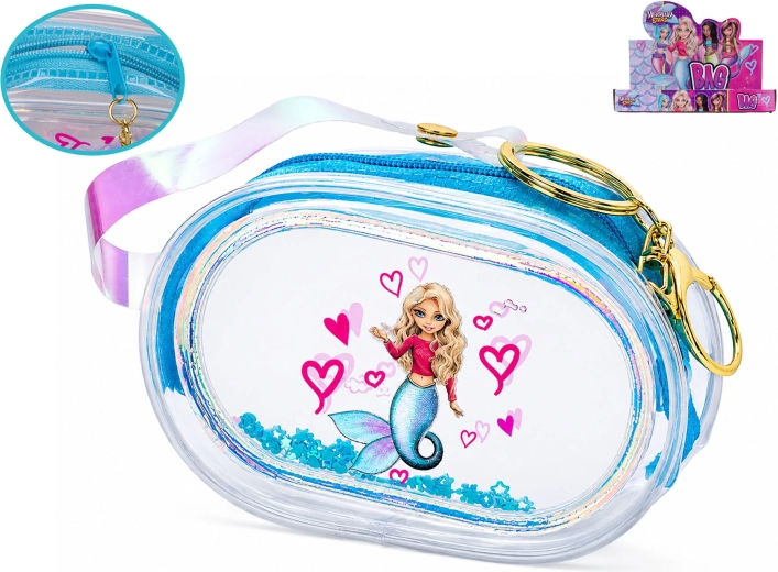 Holografische kinderportemonnee Mermaid Stars 8,5 cm