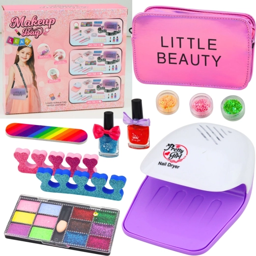 Kinder beautyset voor manicure en make-up met handtasje, 20-delig