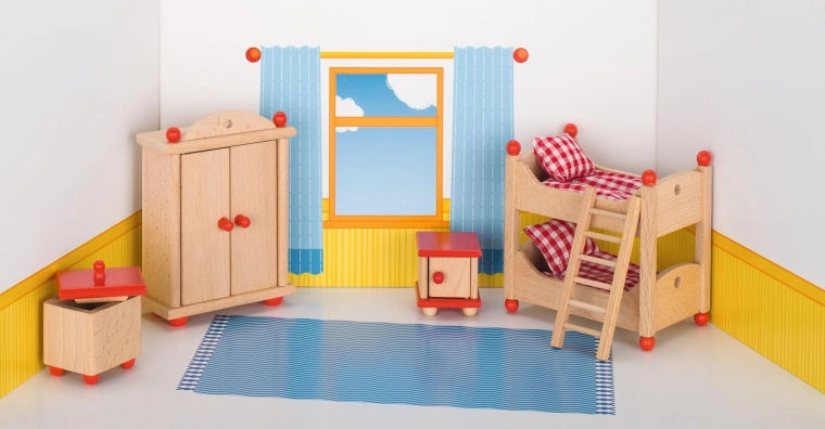 Meubilair voor de kinderkamer van het Goki-poppenhuis