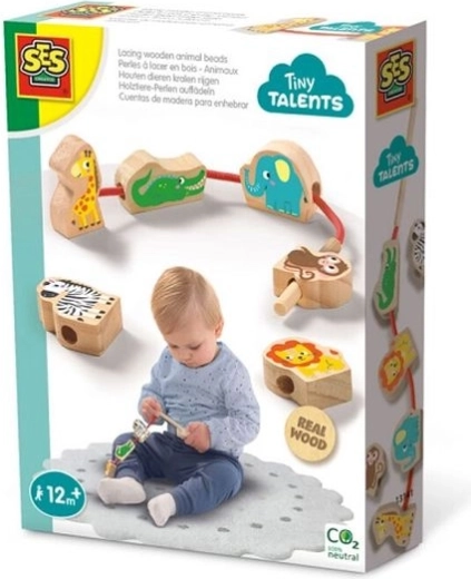 SES Creative Tiny Talents houten rijgdiertjes