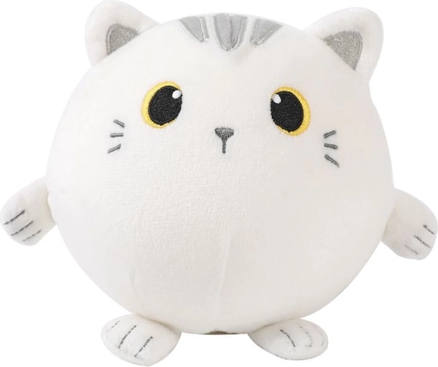 Pluchen knijpbal witte kat