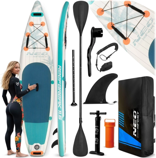 Neo-Sport opblaasbare paddleboard SUP Reefbreak 11'6 (350 × 81 × 15 cm) – set met accessoires