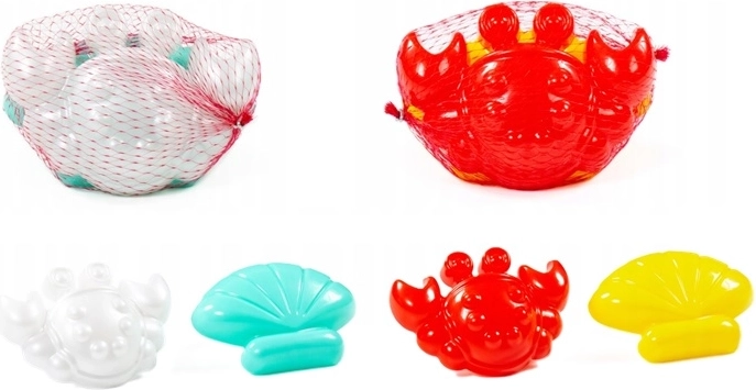 Zandvormpjes krab en schelp