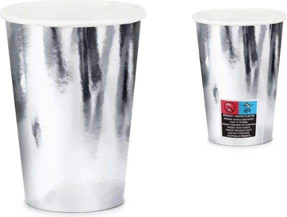Zilveren wegwerp partybekers 220 ml