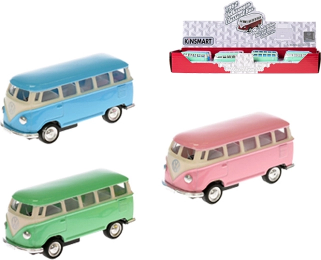 Kinsmart metalen model Volkswagen Bus 1962 1:64 met terugtrekmotor